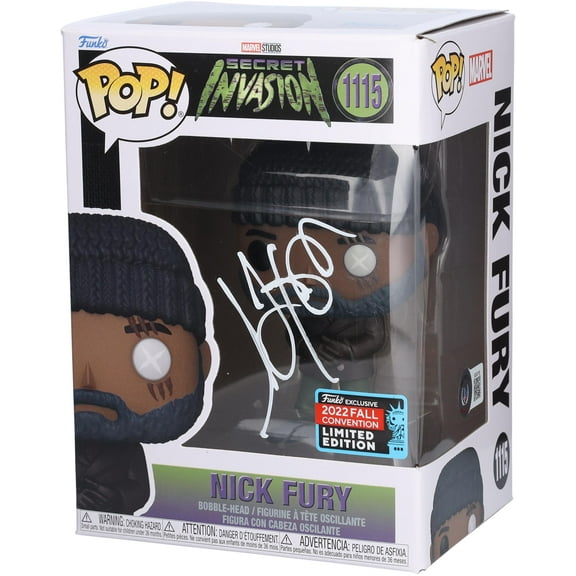 Samuel Jackson Secret Invasion Autographed Nick Fury #1115 Funko Pop! Figurine - Signed in White Ink - BAS