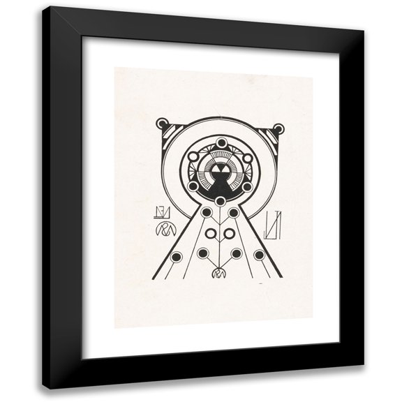 Samuel Jessurun de Mesquita 11x14 Black Modern Framed Museum Art Print Titled - Ex Libris of Jfn (1910)