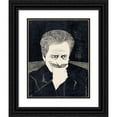 thumbnail image 1 of Samuel Jessurun de Mesquita 12x14 Black Ornate Wood Framed Double Matted Museum Art Print Titled: Self -Portrait with Hand to Mustache (1917), 1 of 5