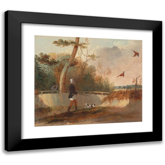 Samuel John Egbert Jones 14x12 Black Modern Framed Museum Art Print Titled - Pheasant Shooting