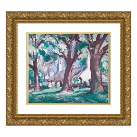 Samuel John Peploe 14x12 Gold Ornate Wood Frame and Double Matted Museum Art Print Titled - Kirkcudbright