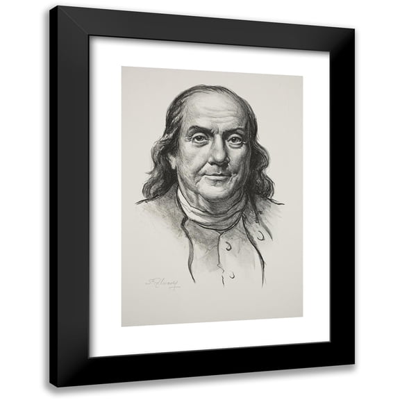 Samuel Johnson Woolf 11x14 Black Modern Framed Museum Art Print Titled - Benjamin Franklin