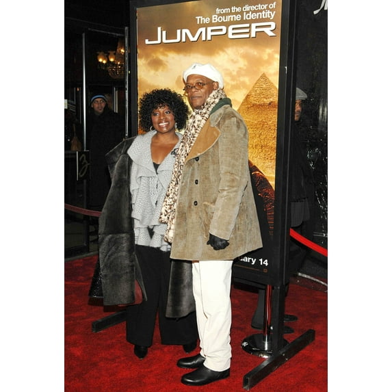Samuel L. Jackson Wife Latanya Richardson At Arrivals For Jumper Premiere Ziegfeld Theatre New York Ny February 11