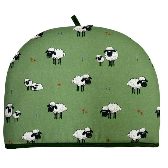 Samuel Lamont Fluffy Flock Green, Quilted Tea Cosy