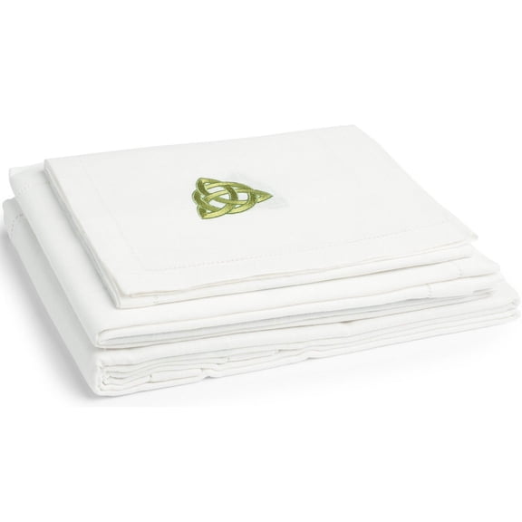 Samuel Lamont Linen Tablecloth Embroidered Trinity Knot - 72" x 90"