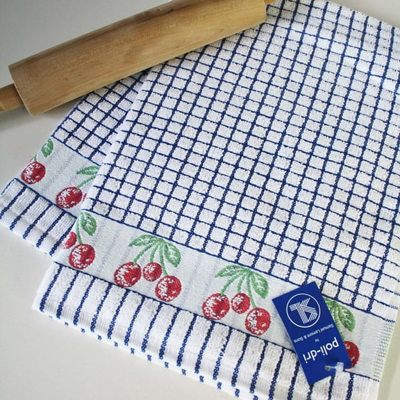 Samuel Lamont Poli-Dri 3-Piece Kitchen Tea Towel Set 100% Cotton Ultra Absorbent