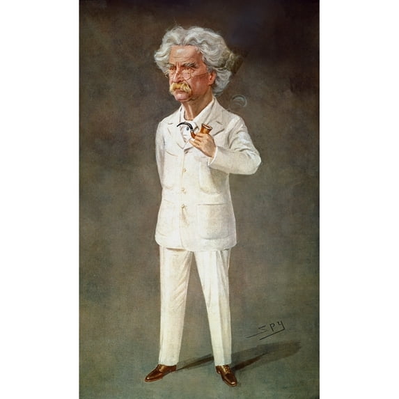 Samuel Langhorne Clemens N(1835-1910). 'Mark Twain.' American Humorist And Writer. Caricature Lithograph 1908 By 'Spy'