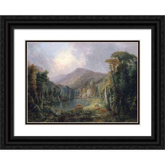 Samuel M. Lee 18x14 Black Ornate Wood Framed Double Matted Museum Art Print Titled - Cumberland Mountain Hunters (1830-1840)