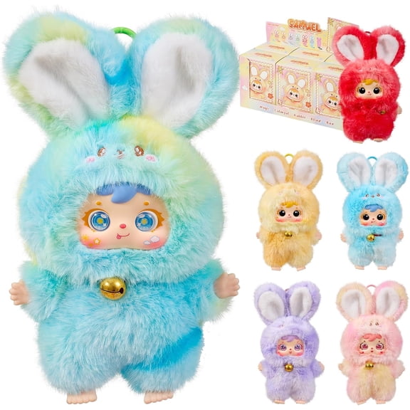 Samuel Magic Bunny Series - Plush Pendant Blind Box, Blind Box Figures, Random Cute Figures Collectible Toys Home Decorations Birthday Gifts (Bunny(Whole Set 6 Boxes))