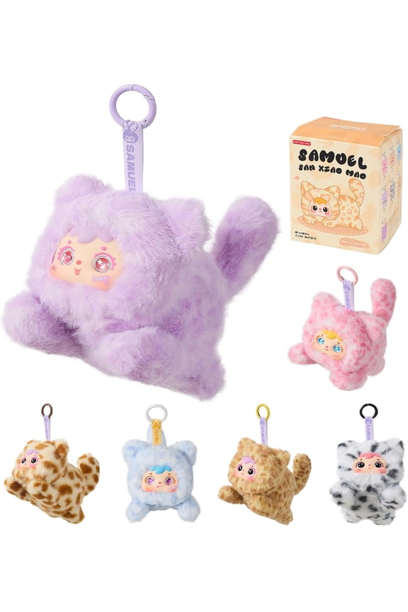 Samuel Meow Meow's Cute Moments Series - Cat Blind Box Pendant Plush,Figure Blind Box Keychain, Random Cute Blind Boxes Figures,Collectible Toys for Gifts(Cat (Single Box))