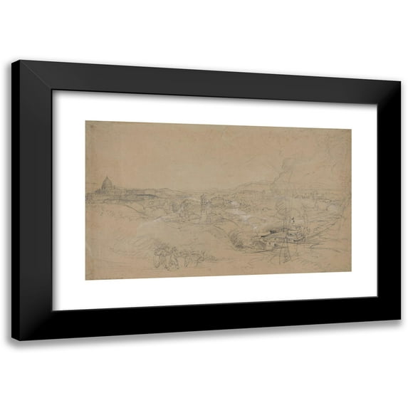 Samuel Palmer 14x10 Black Modern Framed Museum Art Print Titled - Rome from San Spirito
