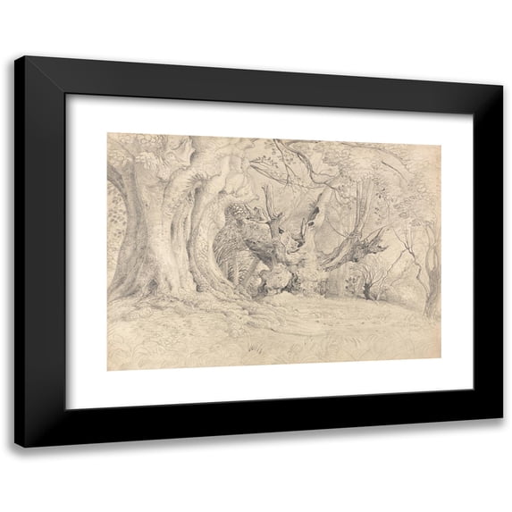 Samuel Palmer 14x11 Black Modern Framed Museum Art Print Titled - Ancient Trees, Lullingstone Park (1828)