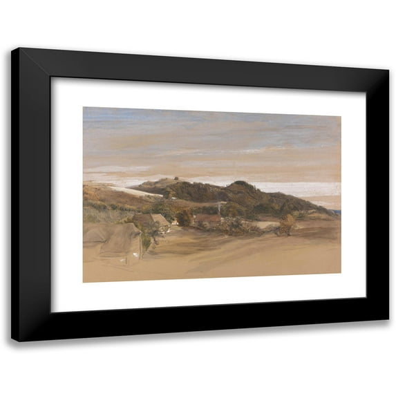 Samuel Palmer 14x11 Black Modern Framed Museum Art Print Titled - Underriver Hills, Near Sevenoaks, Kent, from the Grounds of J. Herries, Esq.