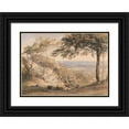 thumbnail image 1 of Samuel Palmer 14x11 Black Ornate Wood Framed Double Matted Museum Art Print Titled: Wilmot's Hill, Kent (ca. 1851), 1 of 5