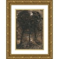 thumbnail image 1 of Samuel Palmer 14x18 Gold Ornate Wood Frame and Double Matted Museum Art Print Titled - A Moonlit Scene with a Winding River (ca. 1827), 1 of 4
