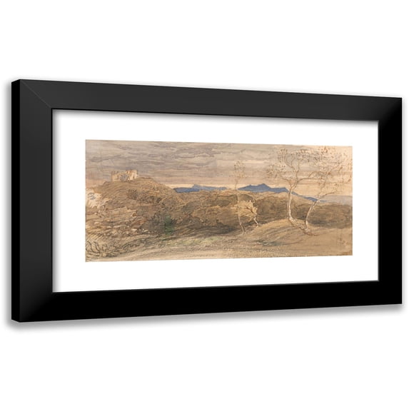 Samuel Palmer 14x8 Black Modern Framed Museum Art Print Titled - Scene in Wales