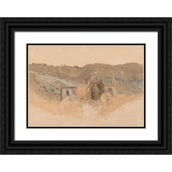 Samuel Palmer 24x18 Black Ornate Framed Double Matted Museum Art Print Titled: Tintern Abbey (1835)