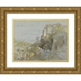 thumbnail image 1 of Samuel Palmer 24x19 Gold Ornate Framed and Double Matted Museum Art Print Titled - Italian Hill Town (After 1838), 1 of 4