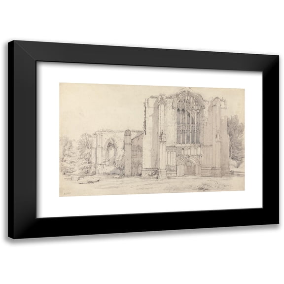 Samuel Prout 14x11 Black Modern Framed Museum Art Print Titled - Bolton Abbey