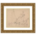 thumbnail image 1 of Samuel Prout 18x15 Gold Ornate Wood Frame and Double Matted Museum Art Print Titled - Study of Two Laid Up Sailing Vessels, 1 of 4