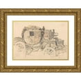 thumbnail image 1 of Samuel Prout 24x18 Gold Ornate Framed and Double Matted Museum Art Print Titled - A Diligence, Side View; Nuremberg, 1 of 4