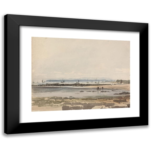 Samuel Prout 24x19 Black Modern Framed Museum Art Print Titled - Beach Scene