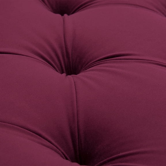 Samuel Tufted Roll Arm Chaise Lounge, Burgundy Velvet