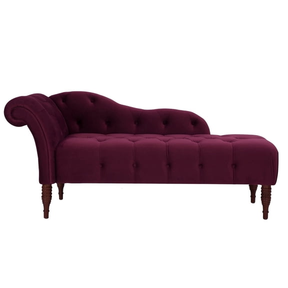 Samuel Tufted Roll Arm Chaise Lounge Burgundy