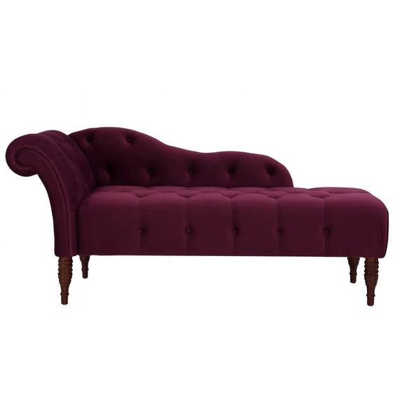 Samuel Tufted Roll Arm Chaise Lounge Burgundy