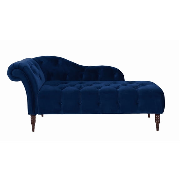 Samuel Tufted Roll Arm Chaise Lounge Navy Blue