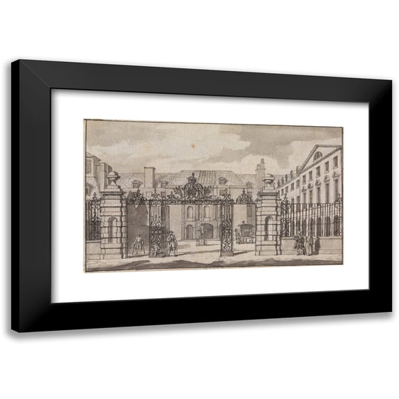 Samuel Wale 14x10 Black Modern Framed Museum Art Print Titled - Guys Hospital