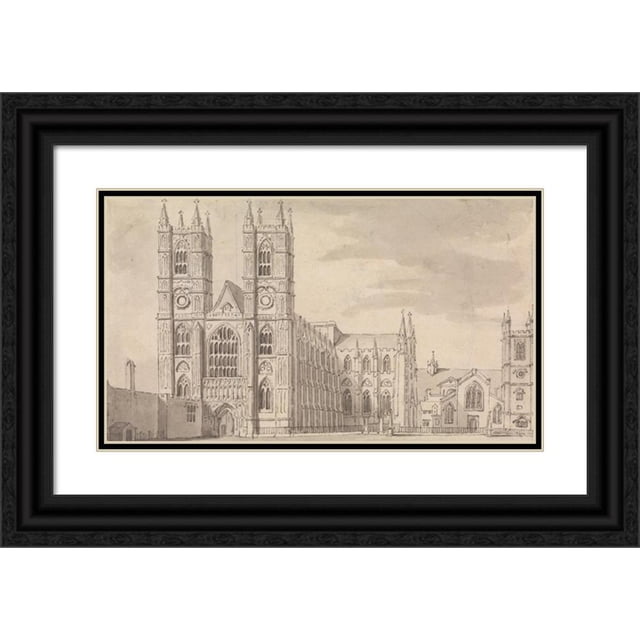 Samuel Wale 14x10 Black Ornate Wood Framed Double Matted Museum Art ...