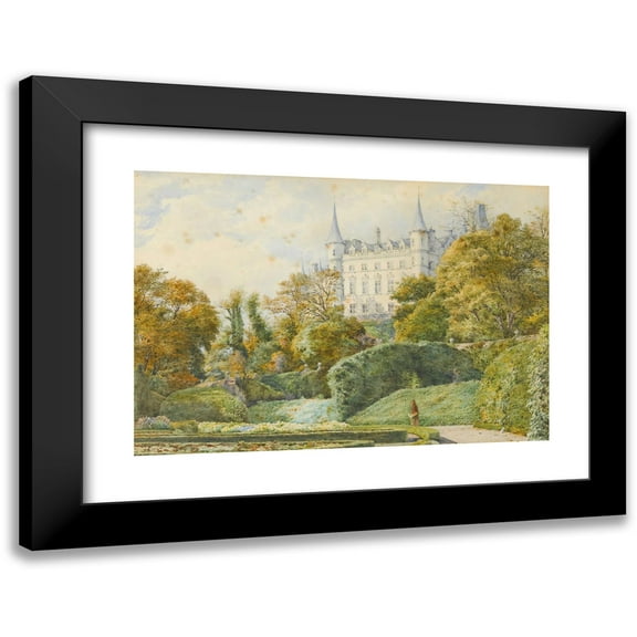 Samuel William Oscroft 14x11 Black Modern Framed Museum Art Print Titled - Dunrobin Castle (1891)