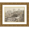 thumbnail image 1 of Samuel Woodforde 14x11 Gold Ornate Wood Frame and Double Matted Museum Art Print Titled - A Rocky Stream, Italy (ca. 1786-91), 1 of 4