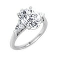thumbnail image 1 of Samui - Moissanite Oval Cut Lab Diamond Side Stones Engagement Ring, 1 of 4