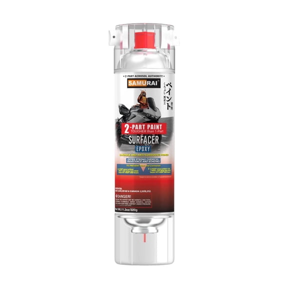 Samurai 2-Part Epoxy Superbike Primer Spray Paint (Metal Primer Red Oxide, Pack of 1 Cans)