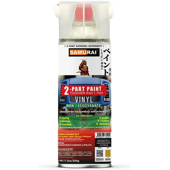 Samurai 2-Part Non-Isocyanate (NISO) Spray Paint for Car Vinyl - 11.3 Ounce UV Resistant and Rust Resistant NISO (Non-Isocyanate) Spray (LIGHT SCARLET, Pack of 1 Can)