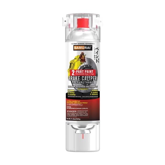 Samurai 2-Part Polyurethane Spray Paint for Car Brake Caliper - 11.3 Ounce UV Resistant and Rust Resistant Polyurethane Spray (RED, Pack of 1 Can)
