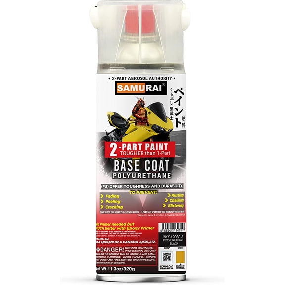 Samurai 2-Part Polyurethane Super Bike Base Coat Spray Paint (FLAT GREY, Pack of 1 Can)