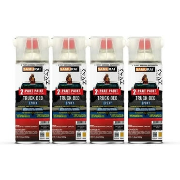 Samurai 2-Part Spray Paint Epoxy Primer for Truck Bed Liner (Granular Textured Primer White, Pack of 4 Cans)