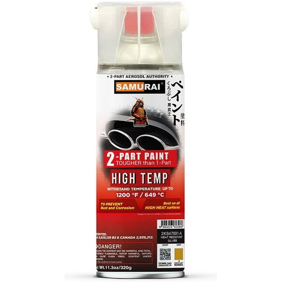 Samurai 2-Part Spray Paint for Car Exhaust Pipe - High Heat (Black, Pack of 1 Can)