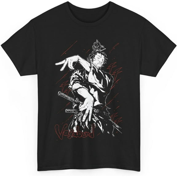 Samurai Aesthetic Vagabond Anime Design Tee, Japanese Manga Shirt, Unisex Vintage Graphic T-Shirt, Streetwear Style