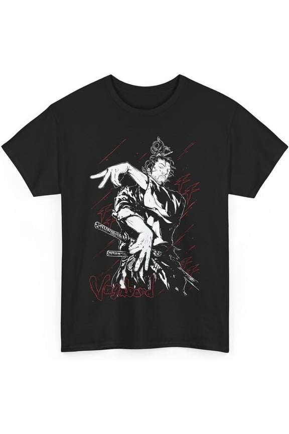 Samurai Aesthetic Vagabond Anime Design Tee, Japanese Manga Shirt, Unisex Vintage Graphic T-Shirt, Streetwear Style