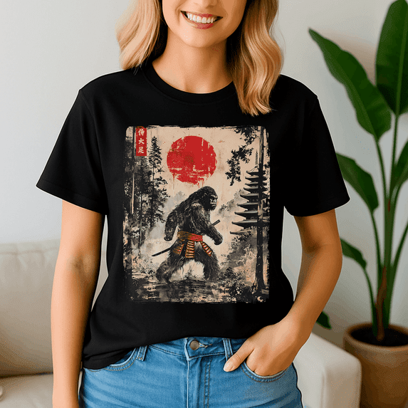 Samurai Bigfoot Japanese Vintage Graphic Ukiyo Art, Bigfoot Shirt,Bigfoot Lovers,Funny Tee