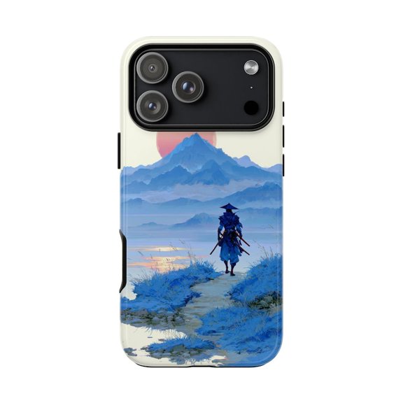 Samurai Blue Mount Fuji Sunrise Art Phone 17 16 15 14 13 12 11 Pro Max