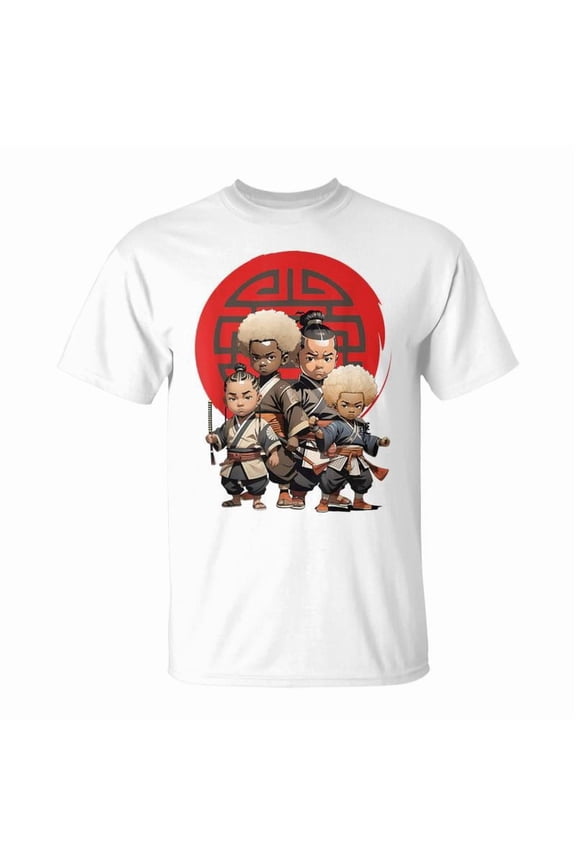 Samurai Boy Anime Afro Japanese Retro Style TShirt