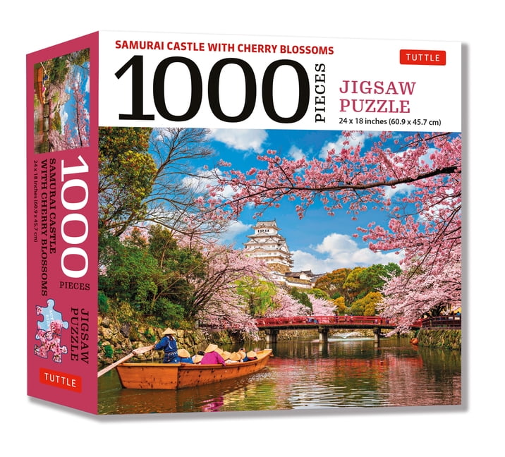Samurai Castle with Cherry Blossoms 1000 Piece Jigsaw Puzzle: Cherry Blossoms at Himeji Castle (Finished Size 24 in X 18 In) (Other