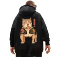 thumbnail image 1 of Samurai Cat Printed Men's Hooded Sweatshirts Japanese Element Graphic Pullover Autumn Keep Warm Essentials Hoodie Oversized Coat, 1 of 6