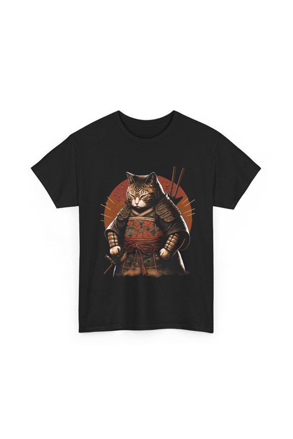 Samurai Cat Shirt, Japanese Culture Lovers Shirt, Ninja Cat Funny Shirt