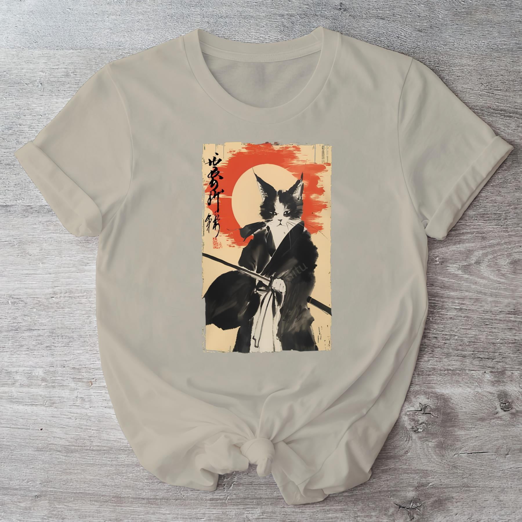 Samurai Cat Ukiyo-e Warrior Japanese Art Vintage Cat-TH43462 - Walmart.com